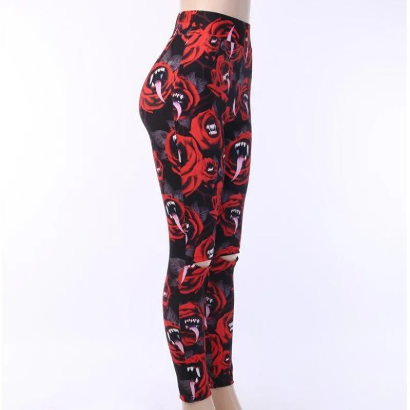 Gothic Leggings Blutige Reißzähne – Bild 2