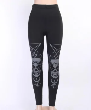Gothic Leggings Teufelsschädel