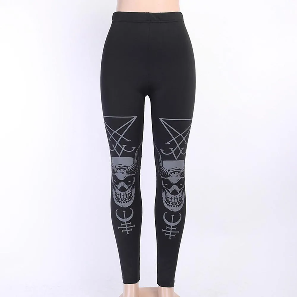 Gothic Leggings Teufelsschädel