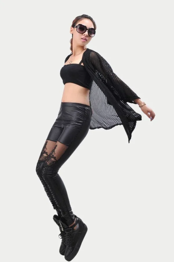 Leggings Gothique <br />  En Cuir PU