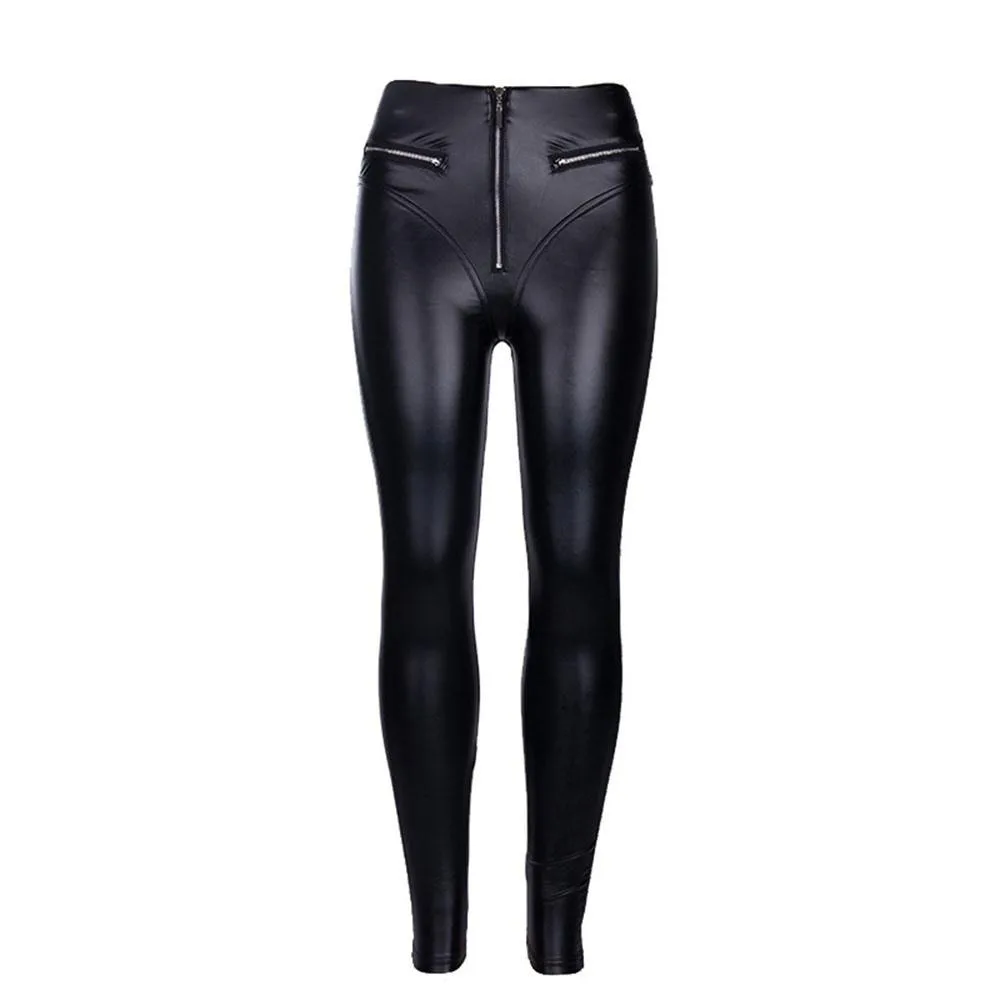 Gothic Lederleggings mit Reißverschluss – Bild 4