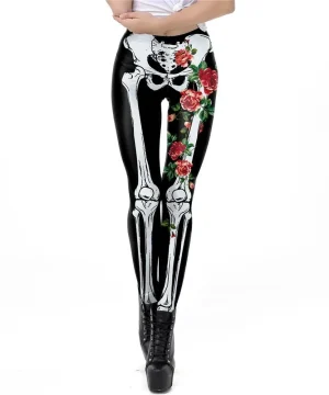 Gothic Leggings Rosa Skelett