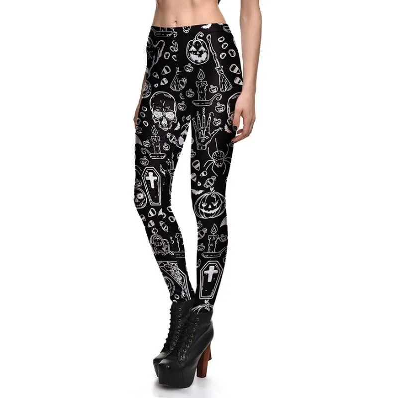 Gothic Leggings Totenkopf – Bild 2