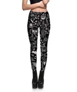 Gothic Leggings Totenkopf