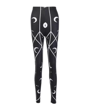 Gothic Leggings Monddruck