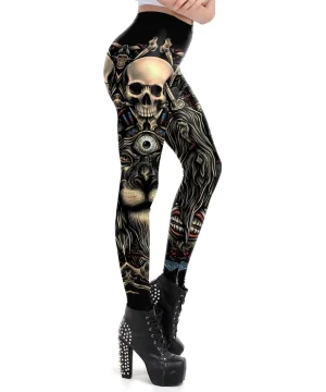 Gothic Leggings Totenkopf