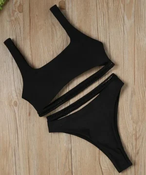 Gothic Badeanzug Schwarz