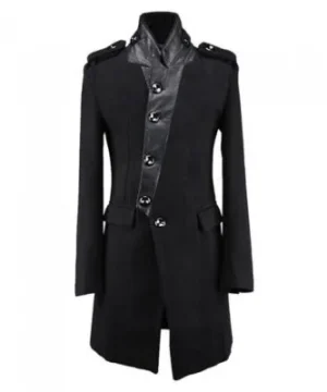 Gothic Mantel Lederkragen Größe L OUTLET