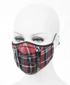 Gothische Atemschutzmaske mit Karomuster