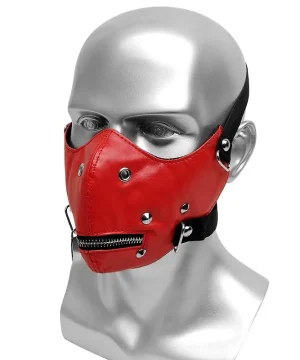Gothic-Maske aus rotem Leder
