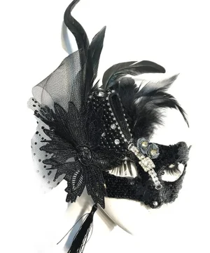 Gothic-Maske mit Federn