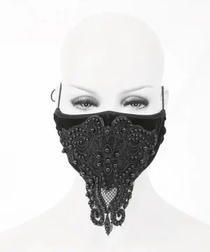 Gotische schwarze Samtmaske