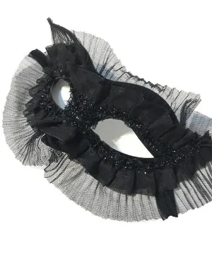 Gotische schwarze Augenmaske aus Spitze