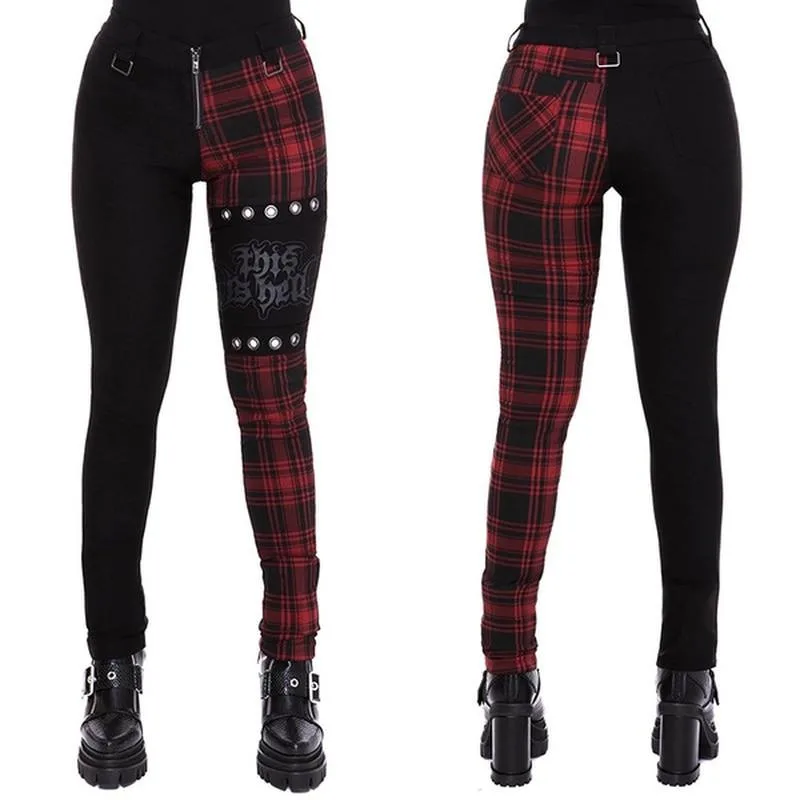 Gothic Hose Mittelkariert Mittelschwarz