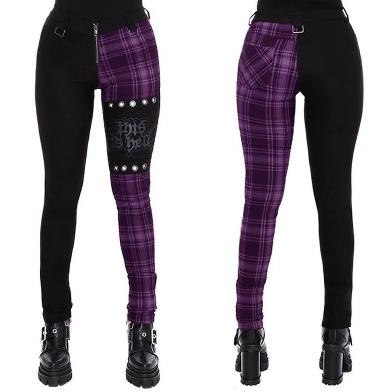 Gothic Hose Mittelkariert Mittelschwarz – Bild 2