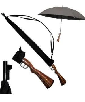 Regenschirm im Gothic-Stil mit Gewehr-Optik