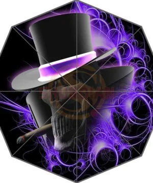 Gothic-Schirm mit Totenkopf-Motiv