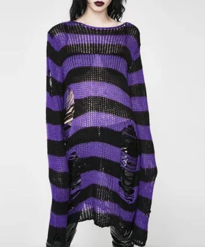 Gothic Pullover Gestreift