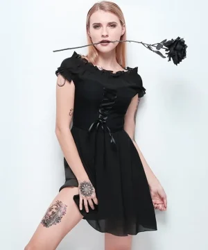 Gothic Kleid Freie Schulter