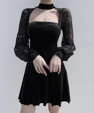 Gothic Kleid Lange lange Ärmel