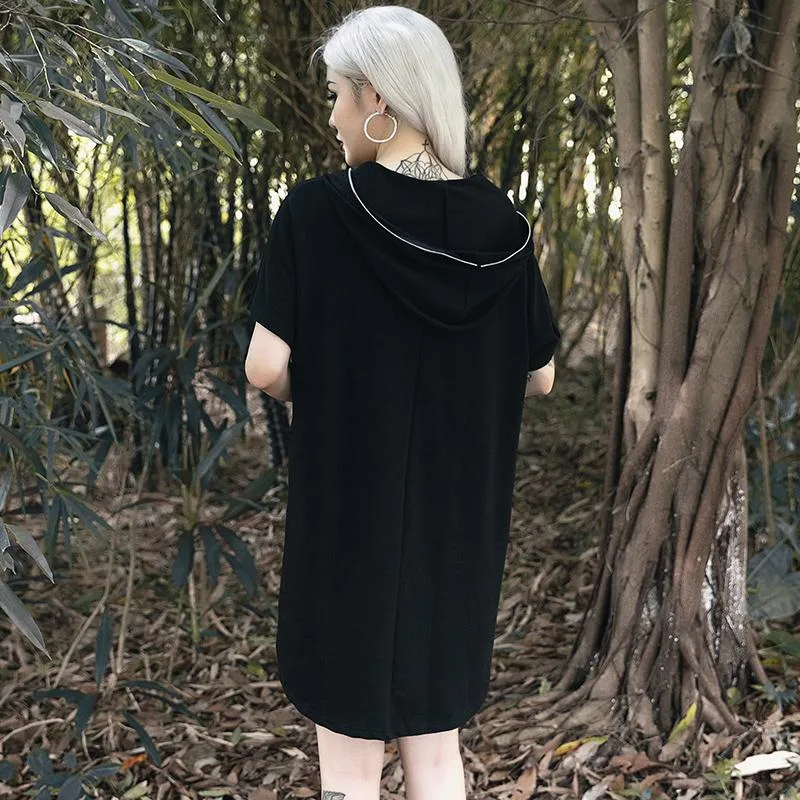 Gothic Punkkleid mit Kapuze – Bild 3