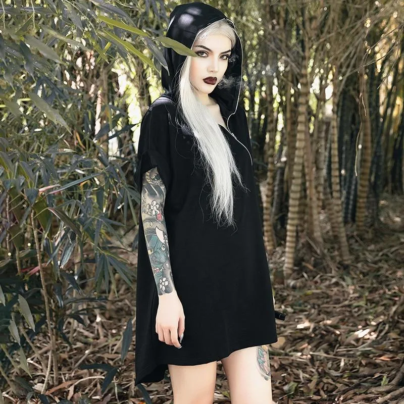 Gothic Punkkleid mit Kapuze – Bild 4