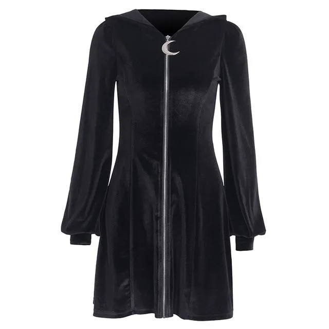 Gothic Kleid Schwarzer Samt – Bild 4