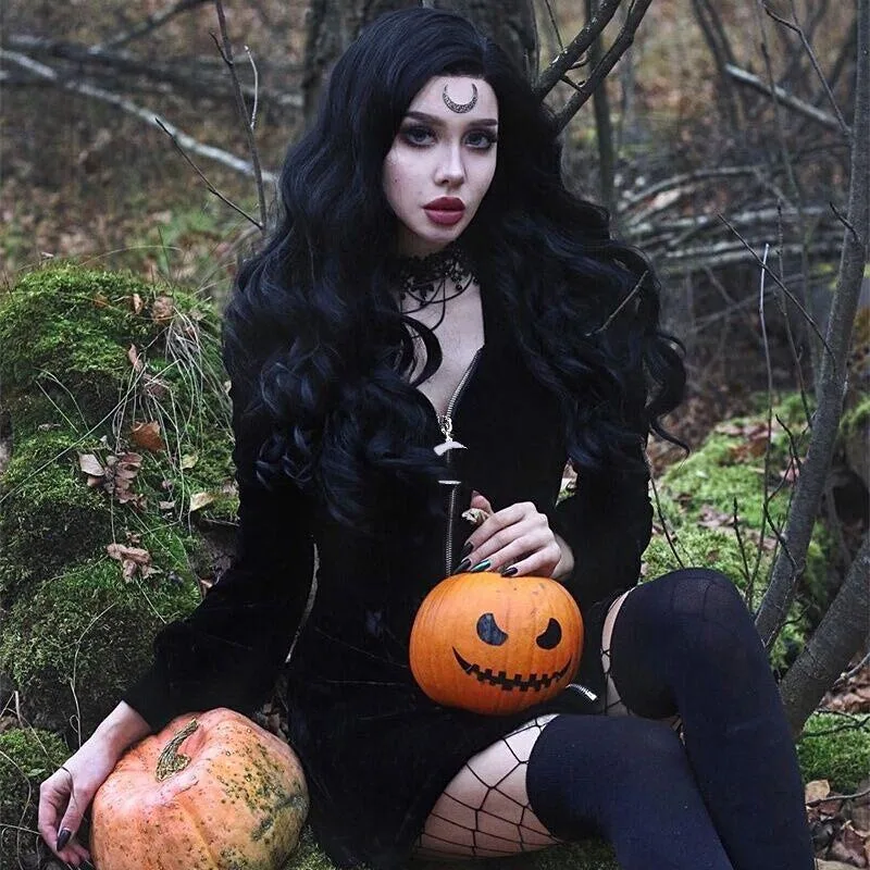 Gothic Kleid Schwarzer Samt