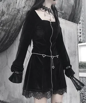 Gothic Kleid Vintage Langarm