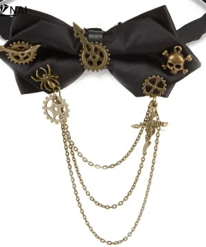 Steampunk Fliegenkrawatte mit Zahnrädern und Ketten