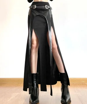 Gothic Rock aus Kunstleder mit Schlitz