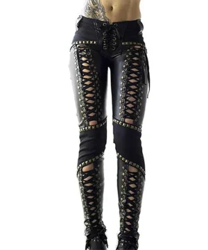 Gothic Punk Rock Kunstlederhose