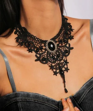 Viktorianische Gothic Spitzenhalskette