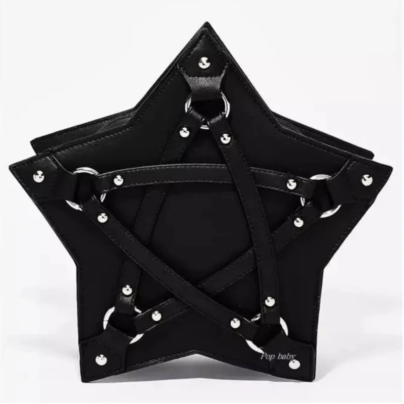 Gotische Pentagramm Tasche aus Kunstleder
