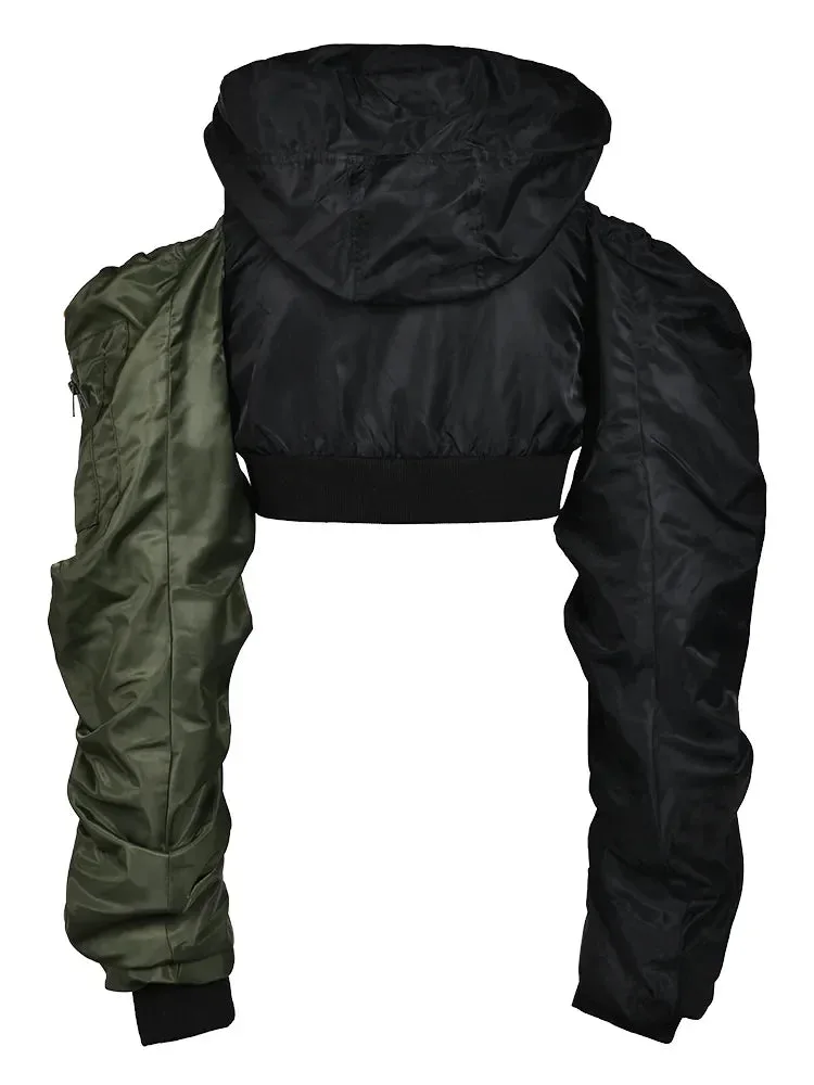 Gothic Jacke mit Kapuze und nackten Schultern – Bild 2