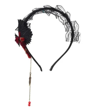 Haarreif mit Schmetterlingen im Gothic-Stil
