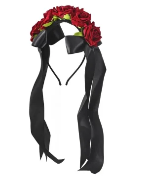 Haarreif mit schwarzer Schleife im Gothic-Stil