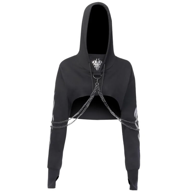 Gothic Kurzes reflektierendes Sweatshirt – Bild 3
