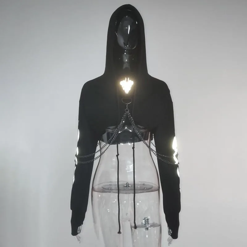Gothic Kurzes reflektierendes Sweatshirt – Bild 2