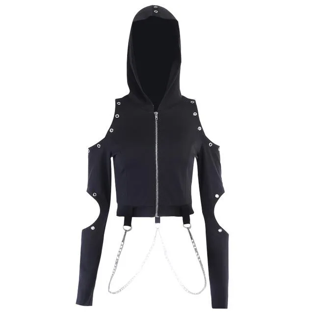 Gothic Sweatshirt Freie Schulter – Bild 4