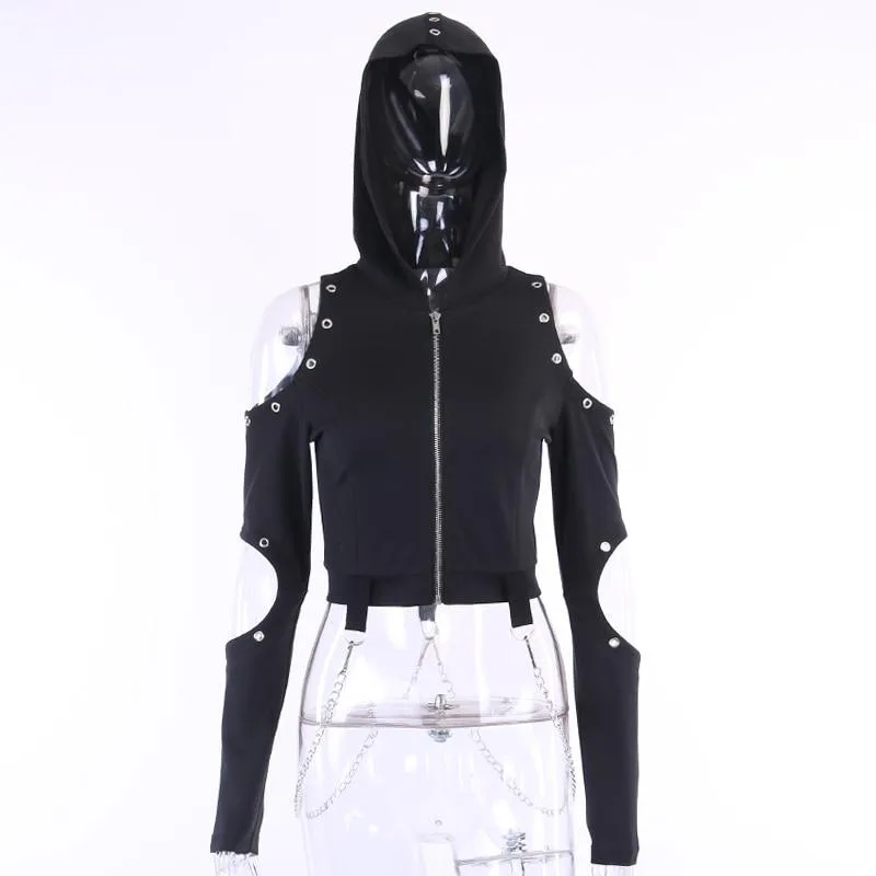 Gothic Sweatshirt Freie Schulter – Bild 3