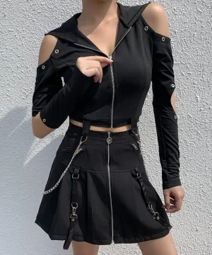 Gothic Sweatshirt Freie Schulter