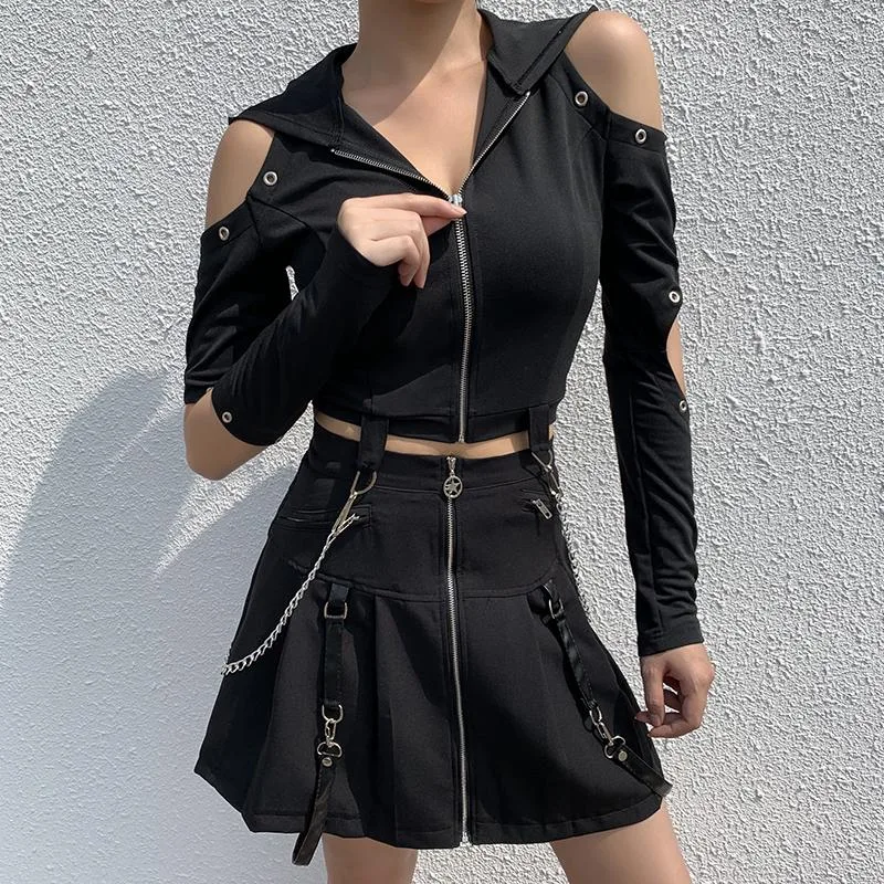 Gothic Sweatshirt Freie Schulter