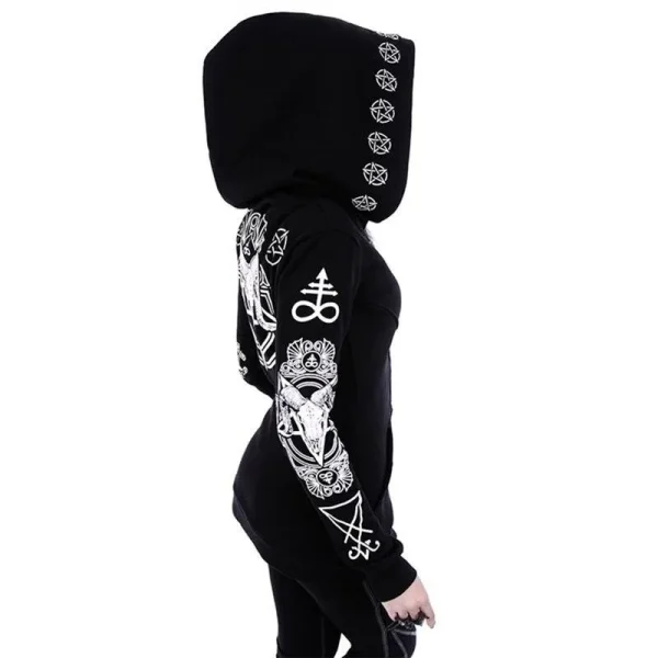 Gotisk Sweatshirt Med Grat Kors Og Tornekrone
