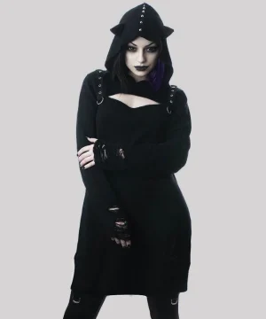 Gothic Sweatshirt Nietenkleid