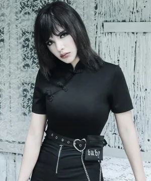 Gothic T Shirt Gürtel mit Tasche