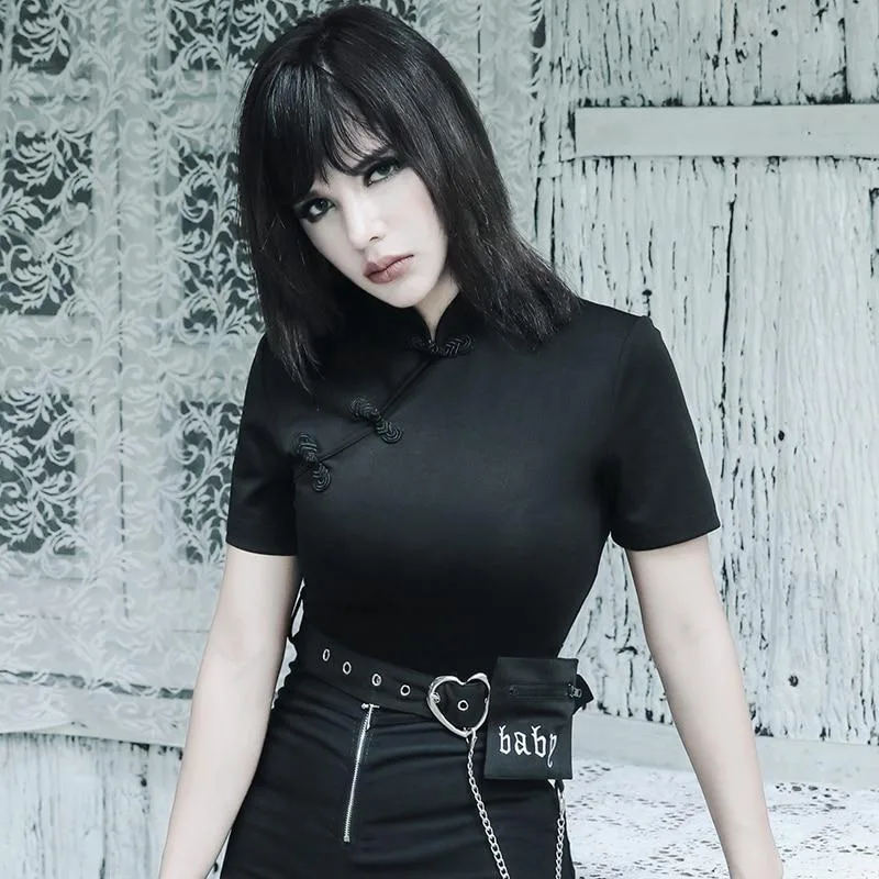 Gothic T Shirt Gürtel mit Tasche