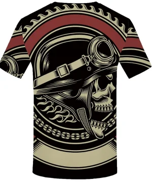 Gothic T Shirt Militärischer Totenkopf