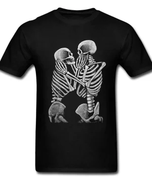 Gothic T Shirt mit Skelett Aufdruck