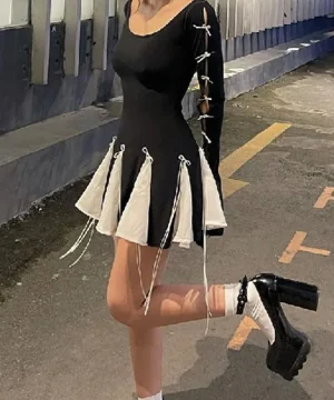 Gothic Minikleid mit Schnürung